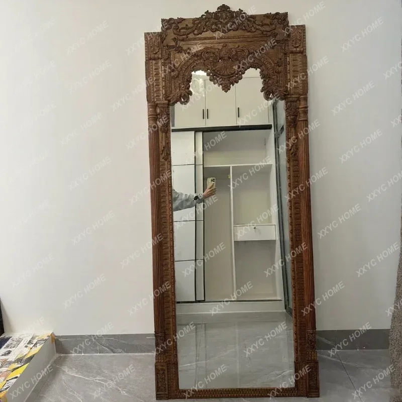 

retro villa luxury full body mirror home medieval floor mirror clothing store fitting mirror Yhb