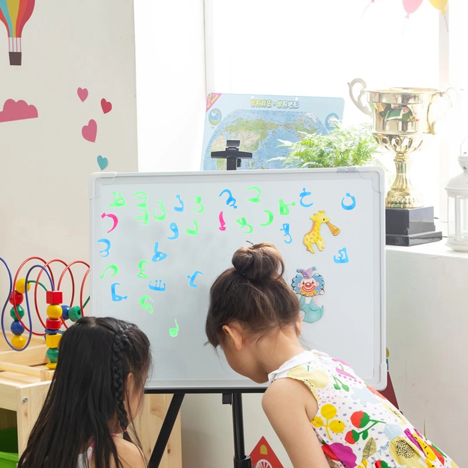 

2 комплекта, арабские магнитные буквы алфавита, пластиковые наклейки для холодильника, офисной доски, детский обучающий образовательный холодильник