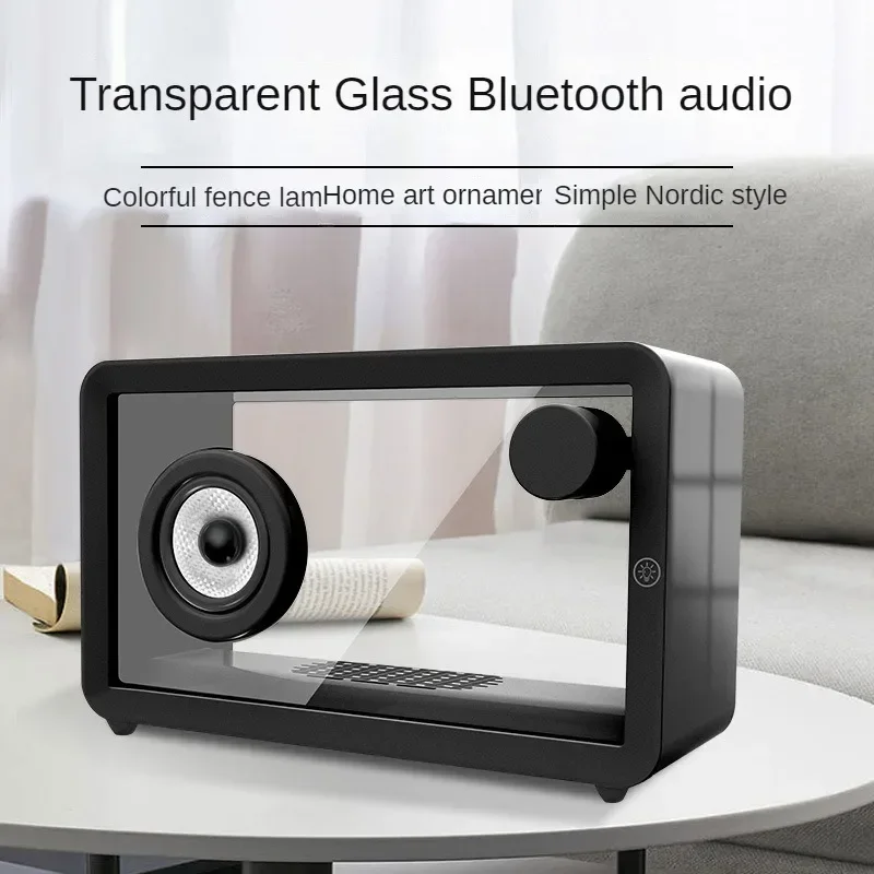 

Glass Transparent Glass Bluetooth Wireless Speaker Desktop Computer Colorful Lighting Bluetooth Speaker
