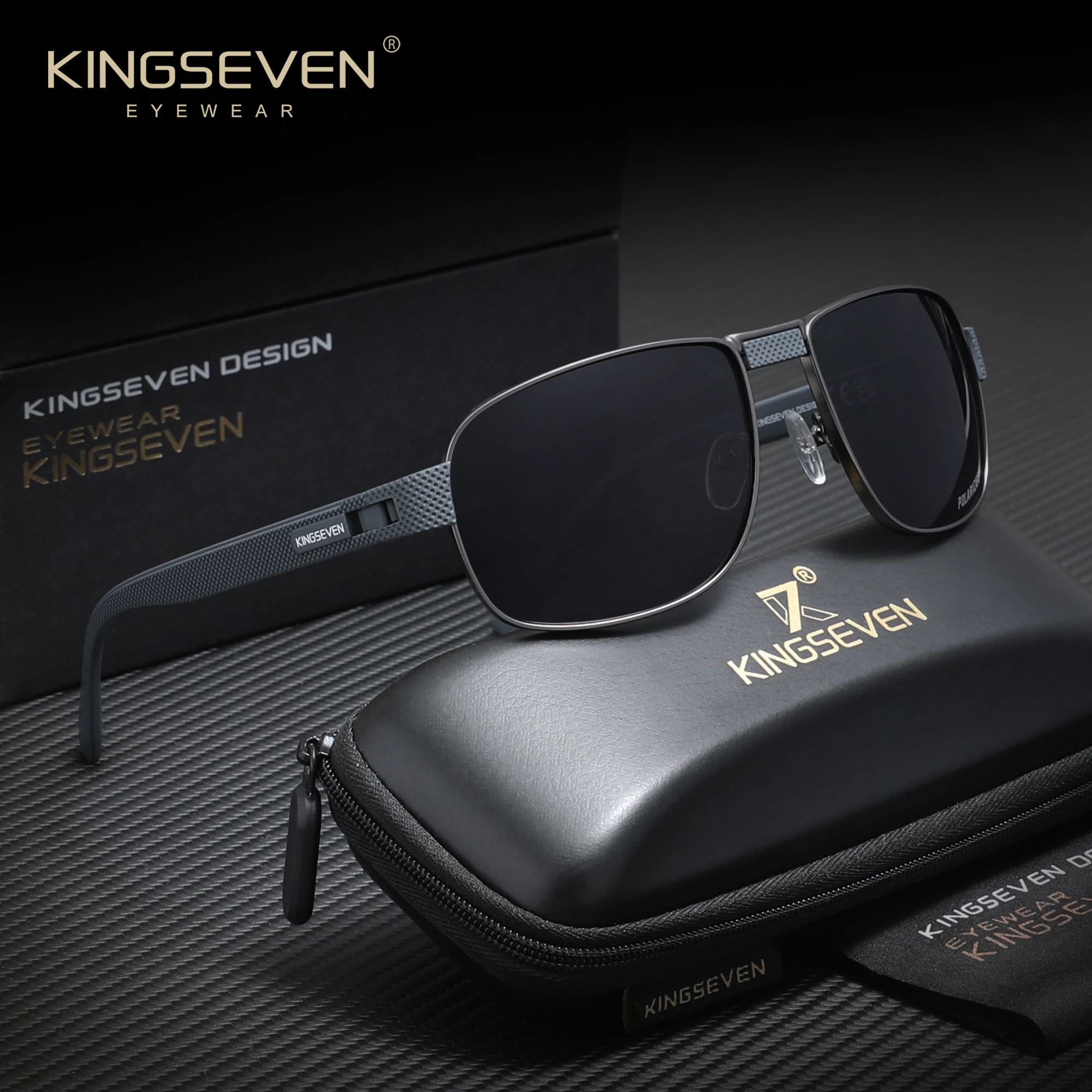 

KINGSEVEN Men Women Polarized Sunglasses New Style UV400 Rectangle Classical Outdoor Driving Glasses
