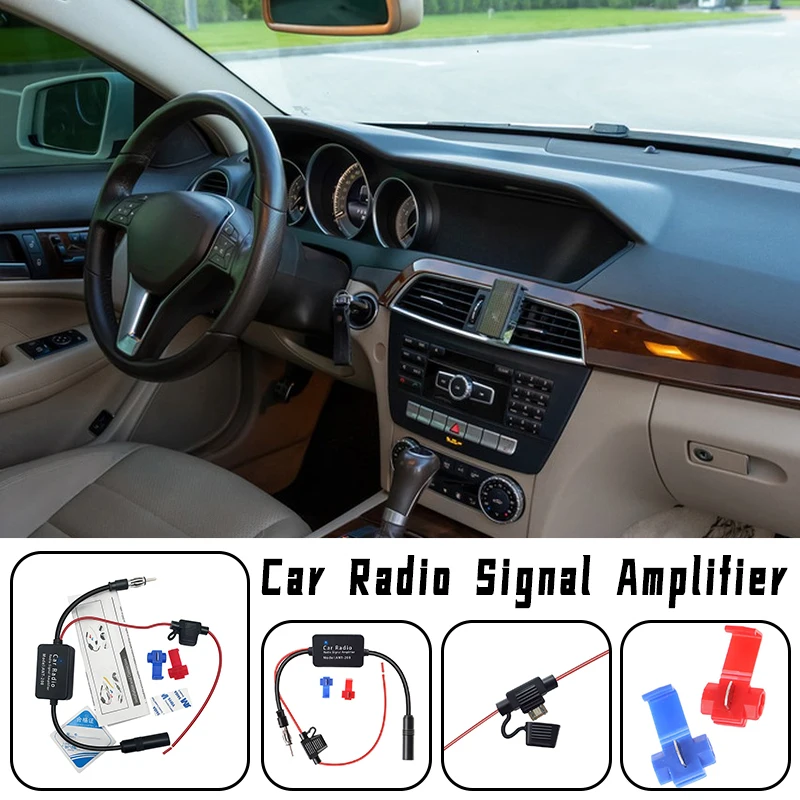 

Universal Practical FM Signal Amplifier Anti-interference Car Antenna Radio Universal FM Booster Amp Automobile Parts