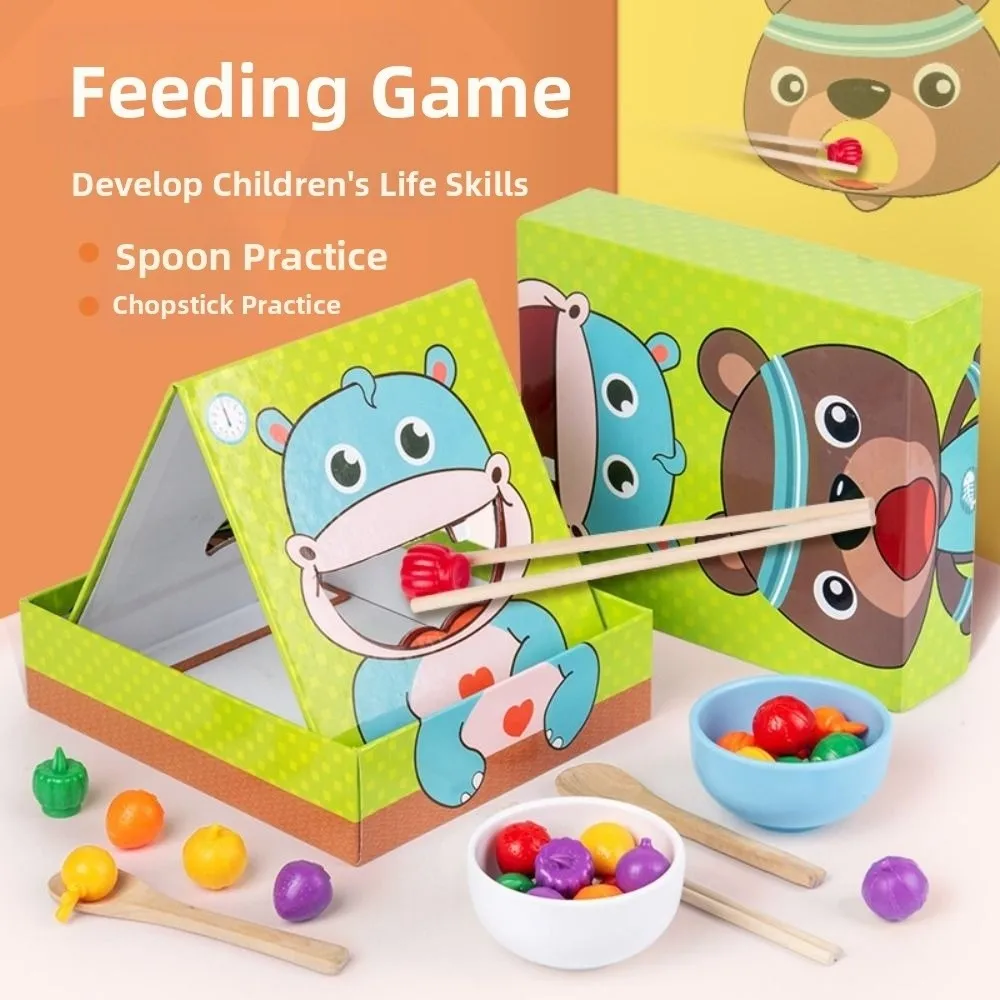 

Food Feeding Simulation Feeding Game Role Play Simulation Pretend Food Set Early Education Spoon Wooden Feeding Toy for Friend