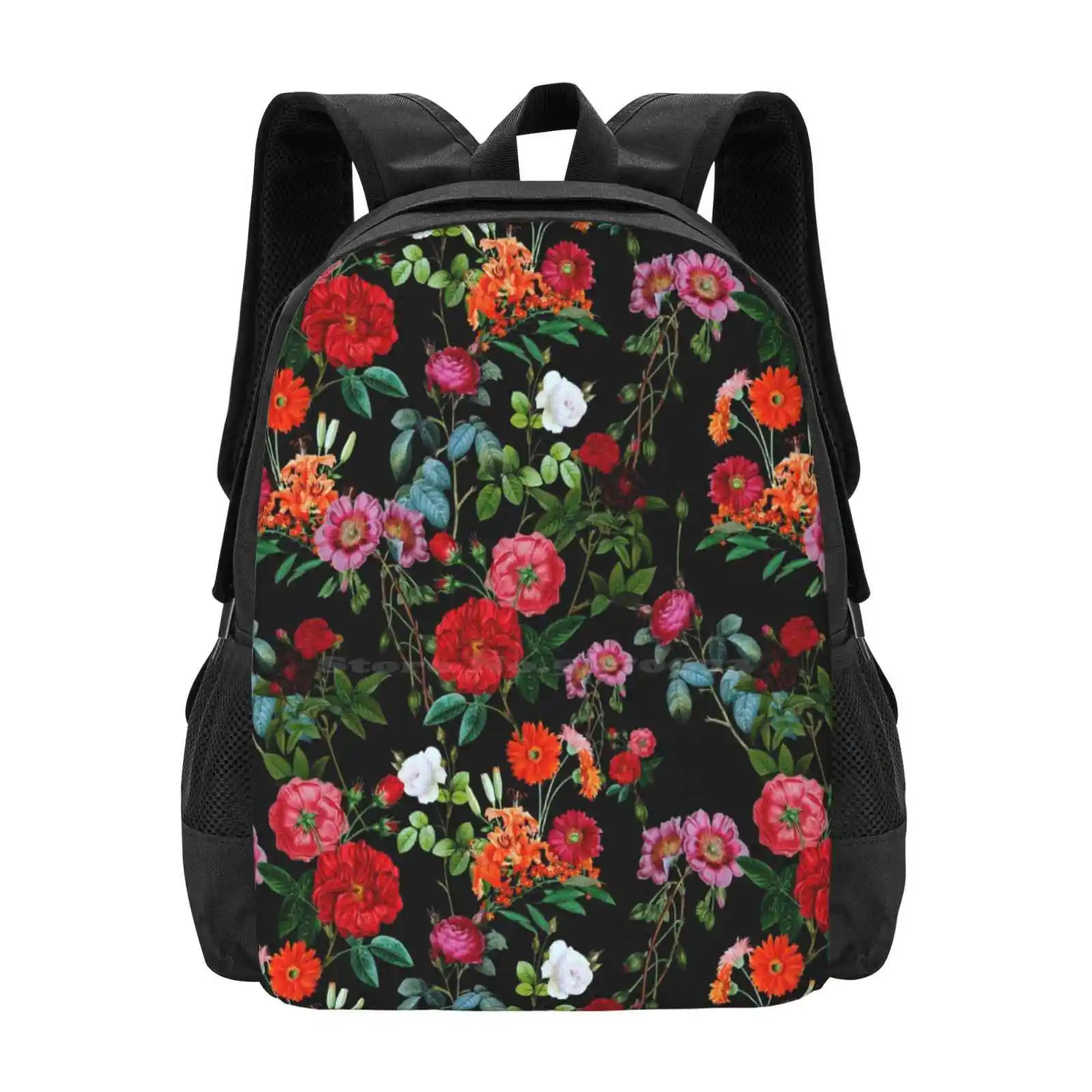 Botanical Pattern 3D Print Design Backpack Student Bag Botanical Leaves Tropcial