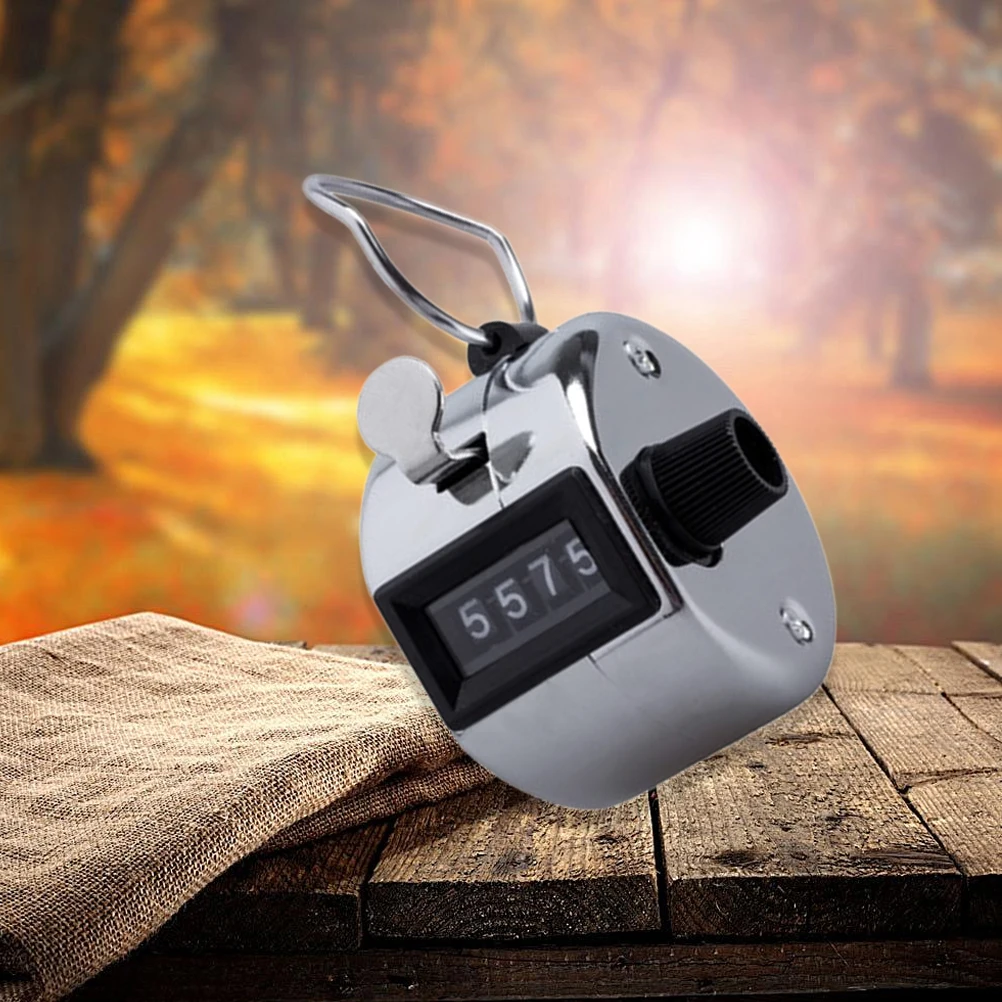 

4pcs Metallic 4- Number Clicker Hand Held Tally Counter For Sports Punch Imprinter Compact Durable Hand Tally Number