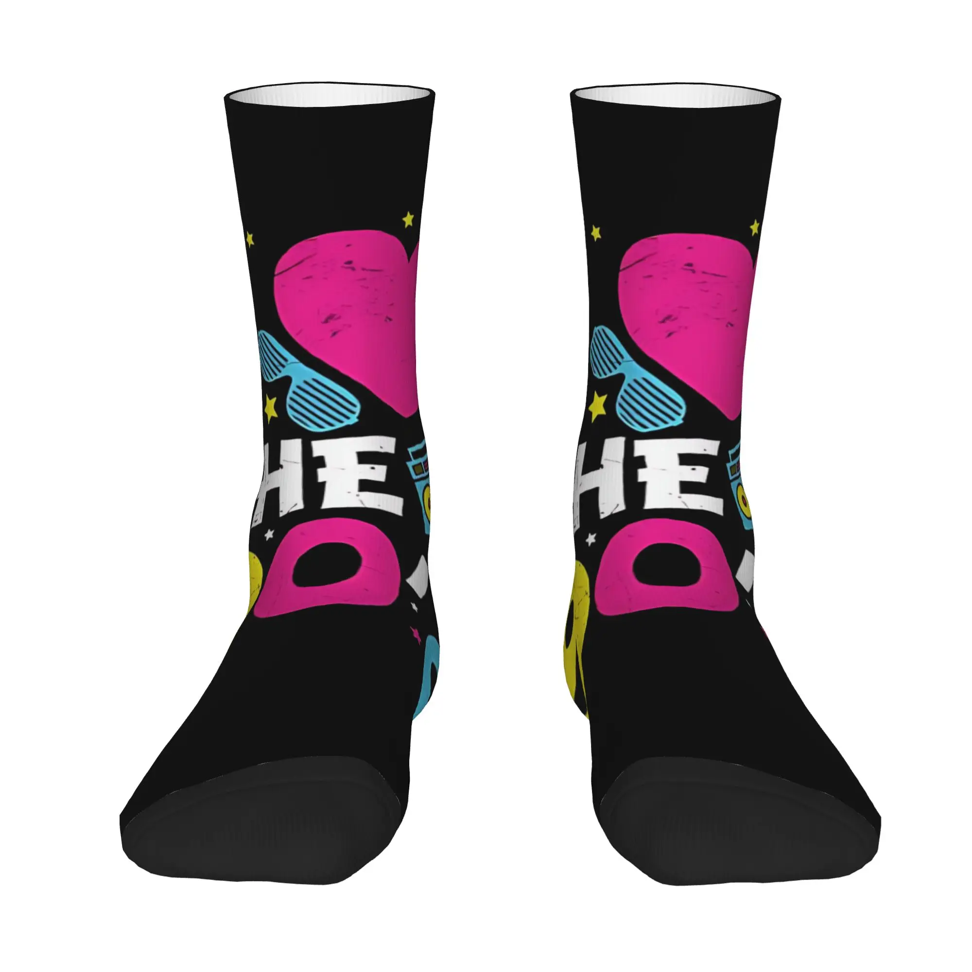 1 Pair Hip Hop Vintage I Love The 90s Heart Crazy Men's Sock Back To 90s Harajuku Seamless Printed Funny Sock