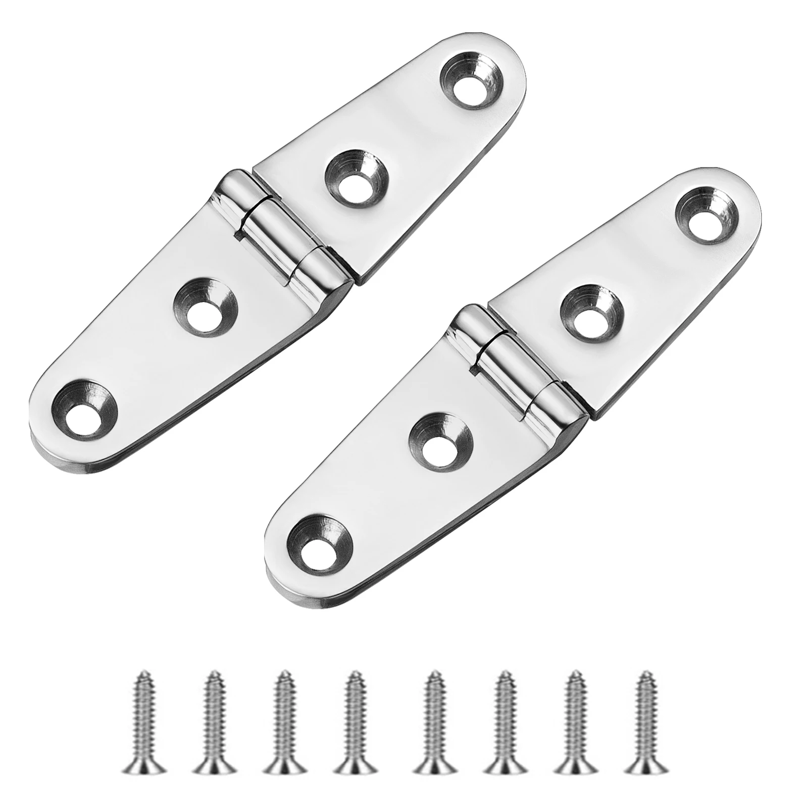 Boat Strap Hinges, Marine Hinges,  4 X 1 Inch (102 X 26 MM), 316Stainless Steel Hinges, Metal Hinges, with Screws (2 PCS)