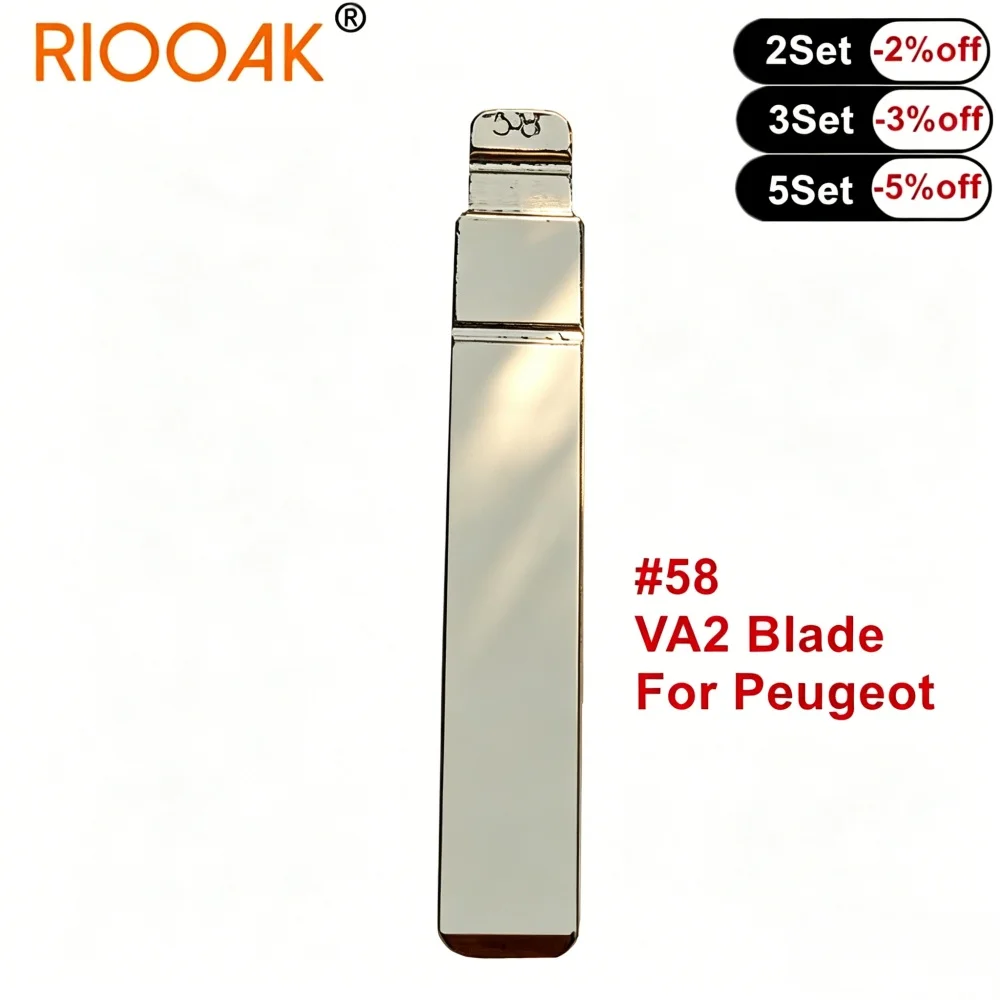 10Pcs #58 VA2 Metal Uncut Flip Key Blank Replacement Key Blade Compatible With KD VVDI Key Cutting Machine For Citroen C4 Sega P