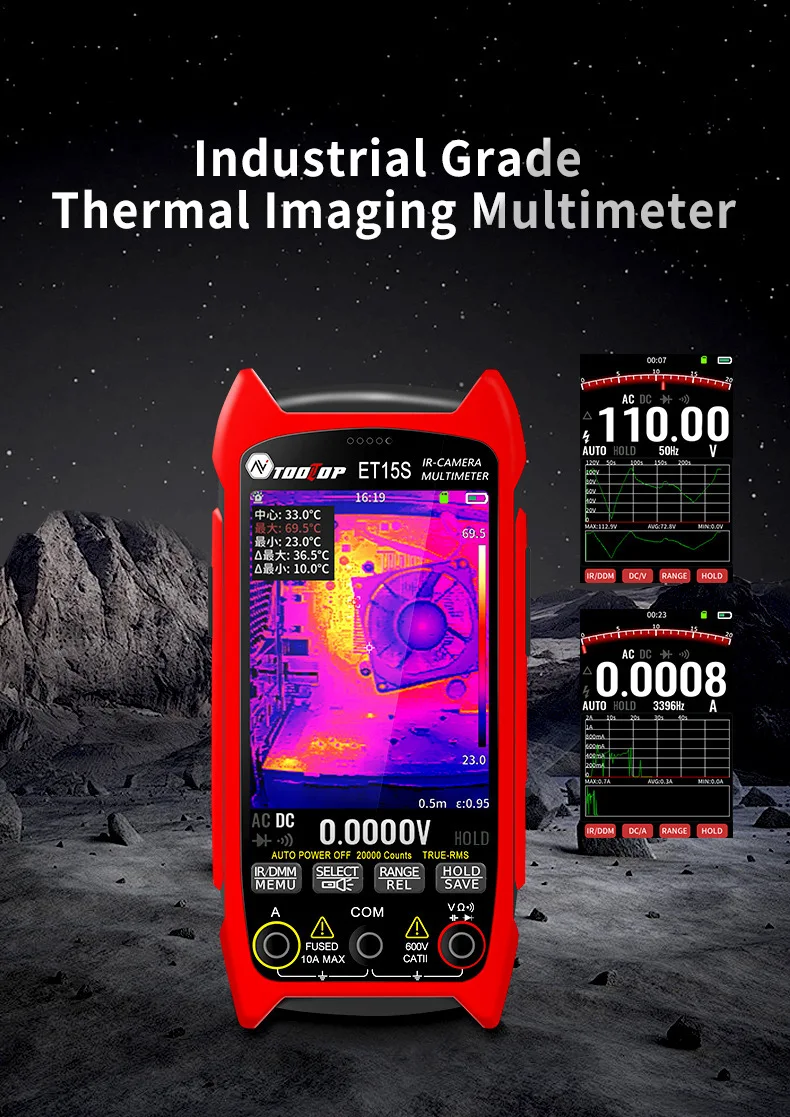 Лидер продаж 2025 года, термомультиметр TOOLTOP ET15S, около 3 раза/секунд, 19999 слов, разрешение 256*192