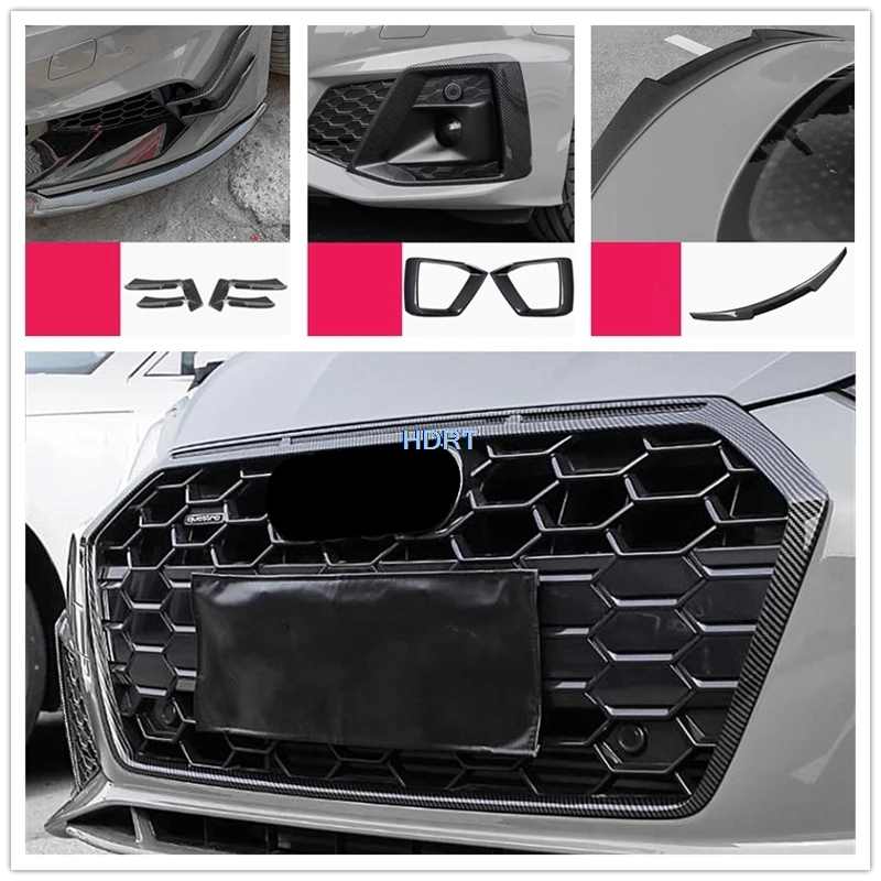 Car Front Shovel Racing Grille Bumper Tail Wing Spoiler Fog Light Rear Lip Reverse Mirror Handle Bowl Kit For Audi A5/S5 2021 +