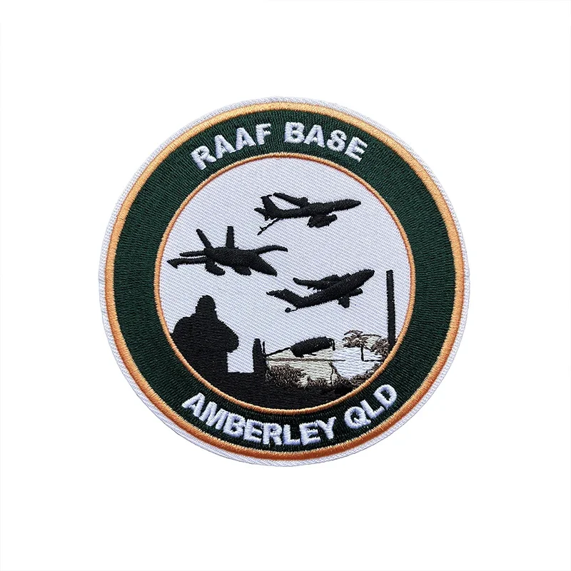 Customizable Australia RAAF Base Amberley Embroidered Patch Hook and Loop Morale Armband Badges Decoration Stickers for Clothes
