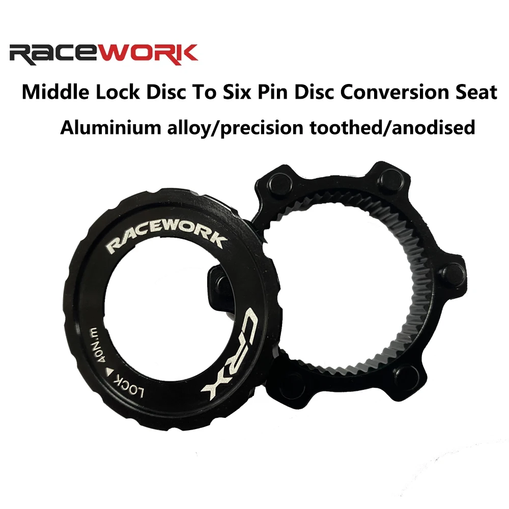 

RACEWORK Centerlock To 6-Hole Adapter For MTB Road Bike Disc Hub Center Lock Conversion 6 Bolt Rotor Adapter