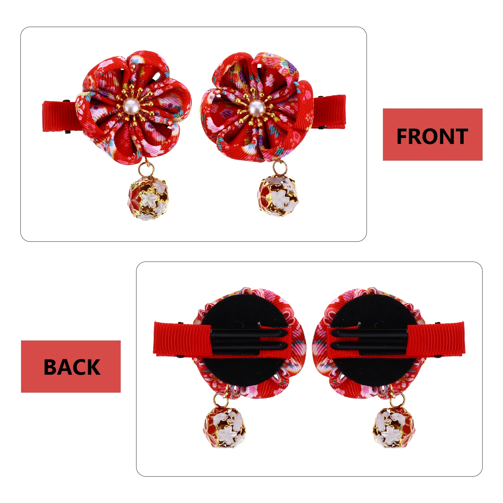 

2Pcs Japanese Style Hair Ornament Plum Headdress Fashion Pretty Hairpin for Daily Wear and Party Use