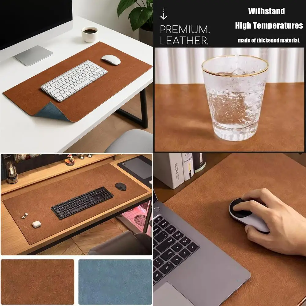 

Large Dual-Sided PU Leather Desk Mat with Non-Slip Feature for Enhanced Computer Gaming and Office Use