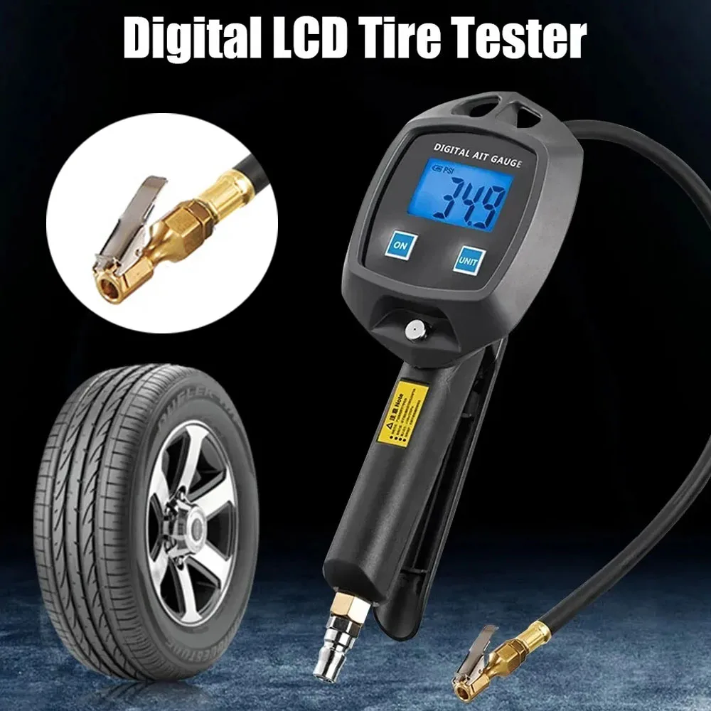 Digital LED Display Car Tire Pressure Gauge Auto Accessories High-precision Monitoring Inflation Gun Universal Tire Manometro