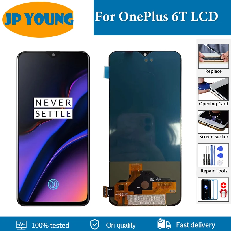 

6.41" Oled Display For Oneplus 6T LCD with frame Display Screen Touch Panel Digitizer Assembly For One plus 6T Display replace