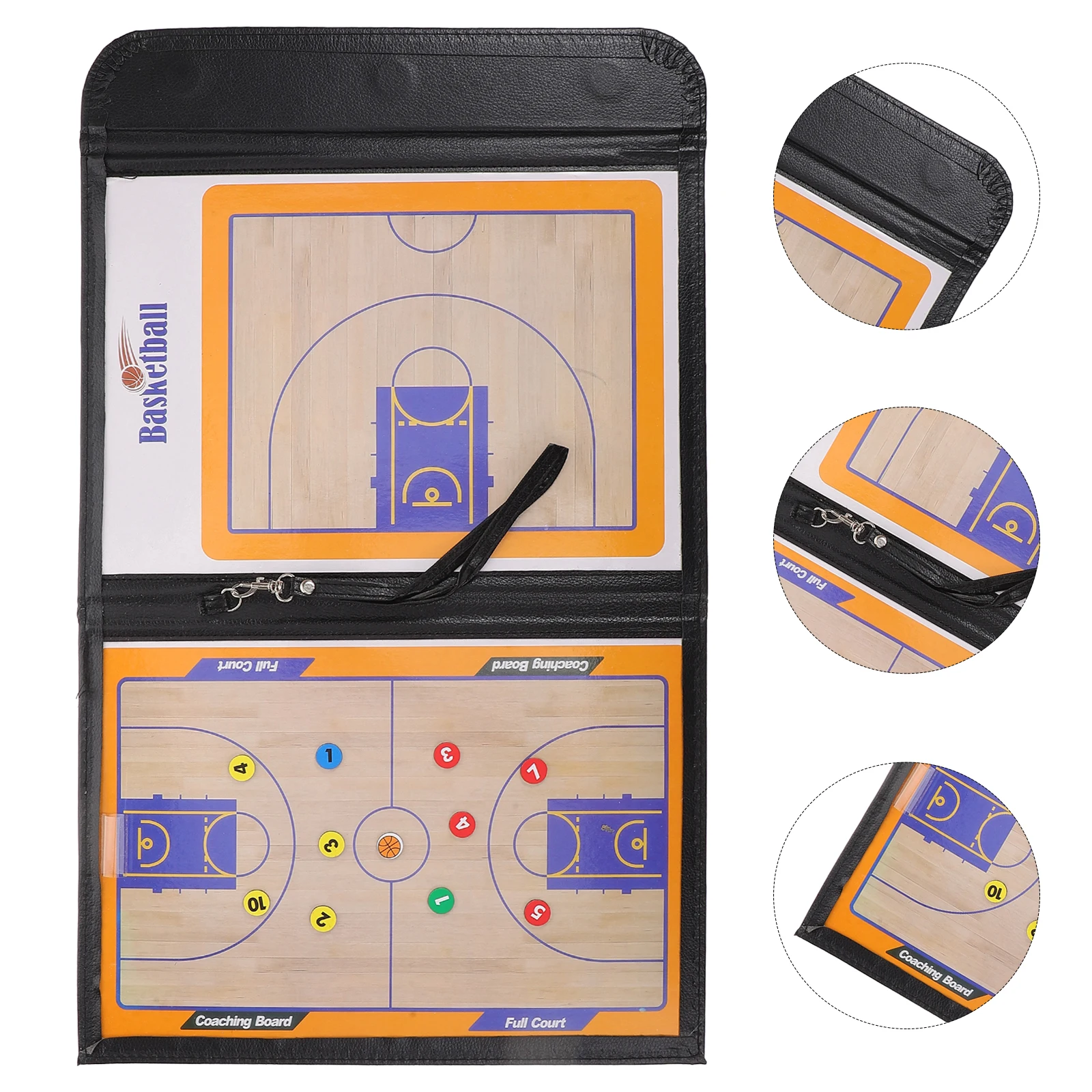 

Foldable Basketball Coaching Board Durable Pu Material Multifunctional Tactical Whiteboard For Training Match Portable Fold
