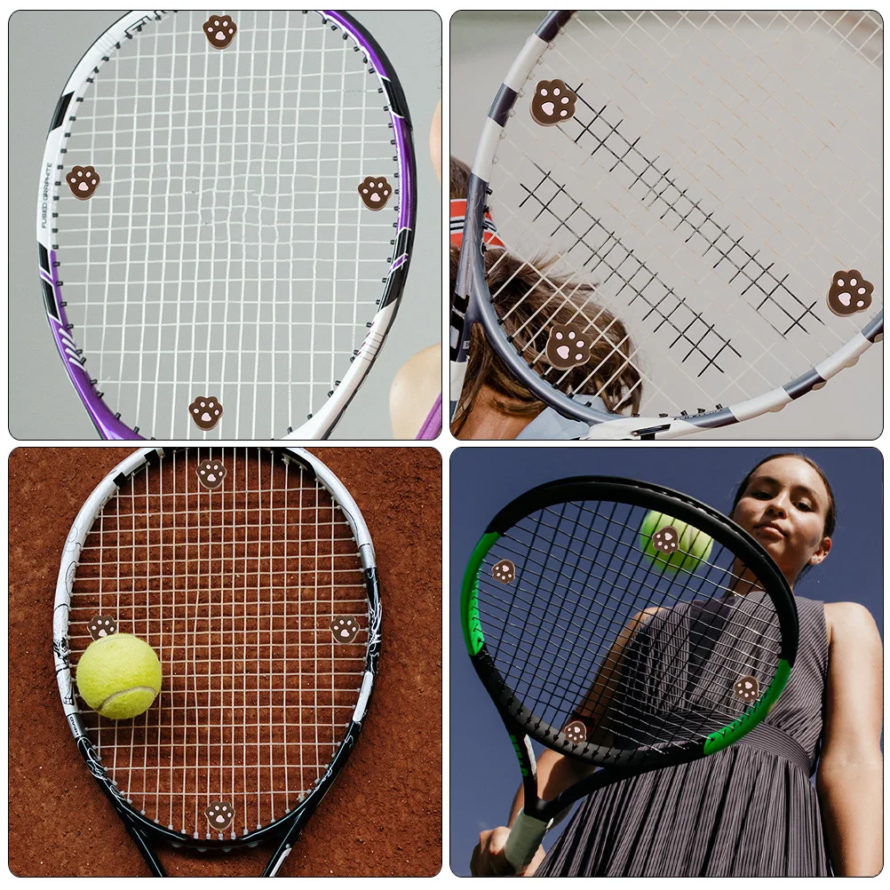 

4Pcs Tennis Racket Vibration Dampeners Cartoon Style Shock Absorbers Shockproof Rubber Tennis Accessories for Comfortable Play