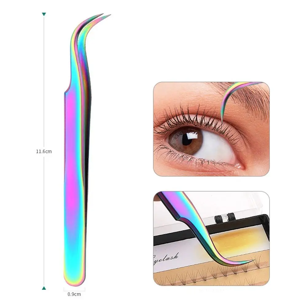 Stainless Steel Eyelash Tweezers Anti-static Grafting Eyebrow Hair Clip Professional Butterfly Eyelash Extension Clip Pliers