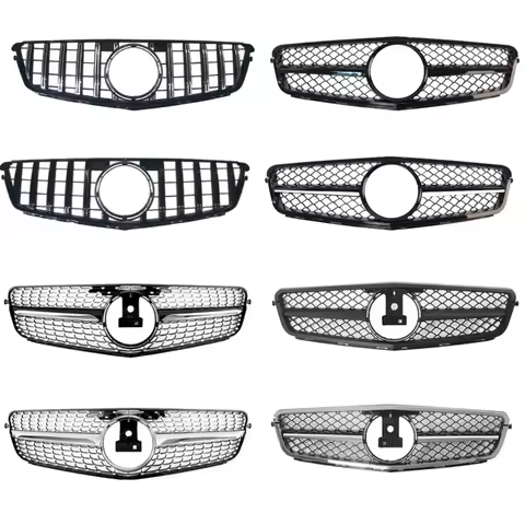 Front Bumper Grille Hood Grill Inlet Mesh Grid Replacement Tuning For Mercedes Benz C class W204 2007-2014 AMG GT Diamond Style