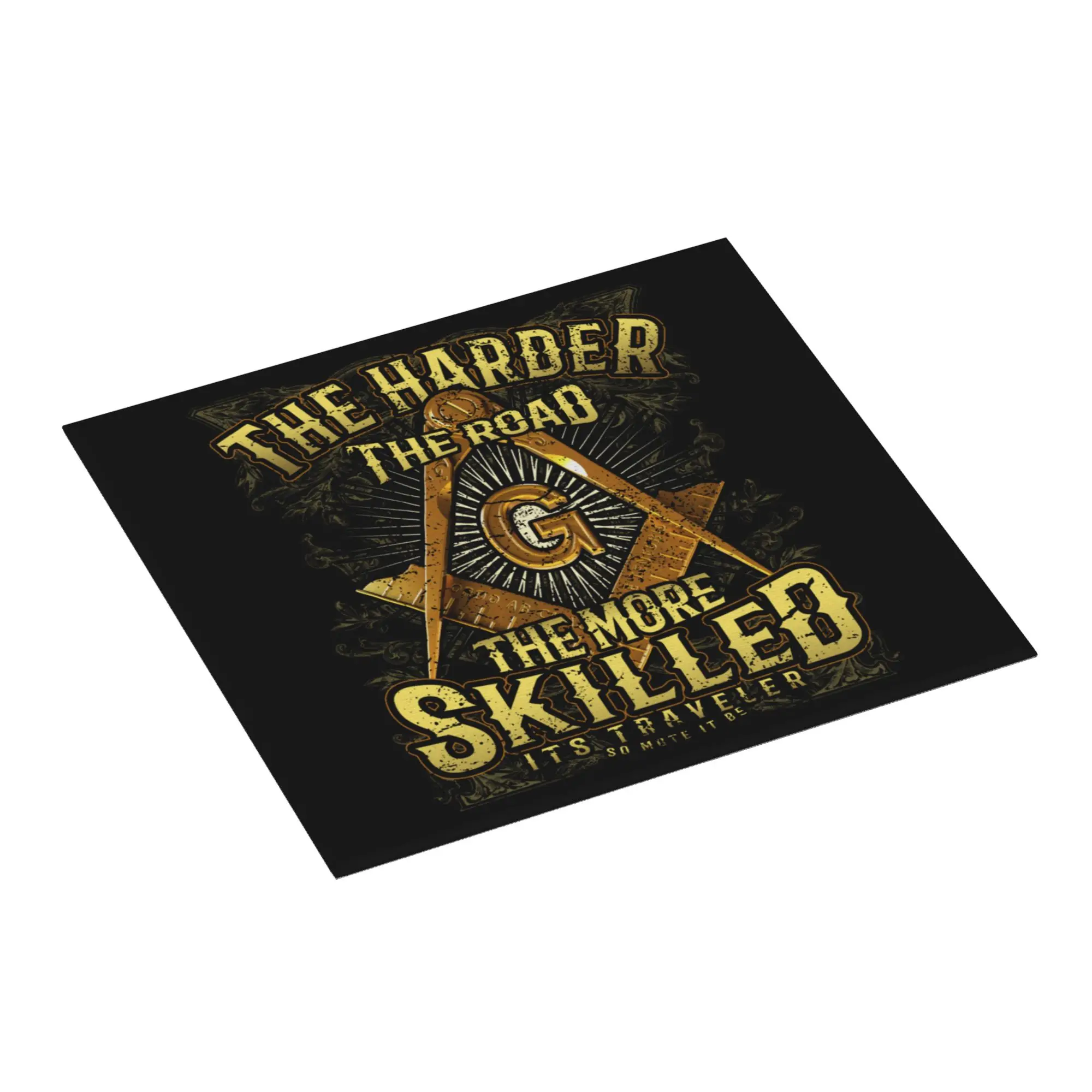 Harder Road Square & Compass Masonic Freemason Non Slip Kitchen Counter Protector Mat Barware Tableware Reusable Mat For Kitchen