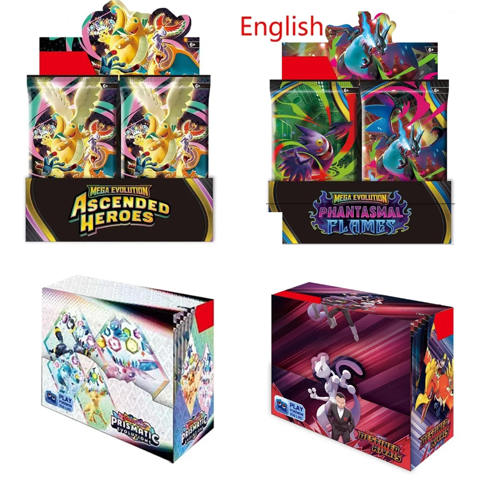 30-360Pcs Pokemon Card  Ascended Heroes MEGA EVOLUTION Phantasmal Scarlet Violet 151 Black Bolt English Booster Battle Transacti