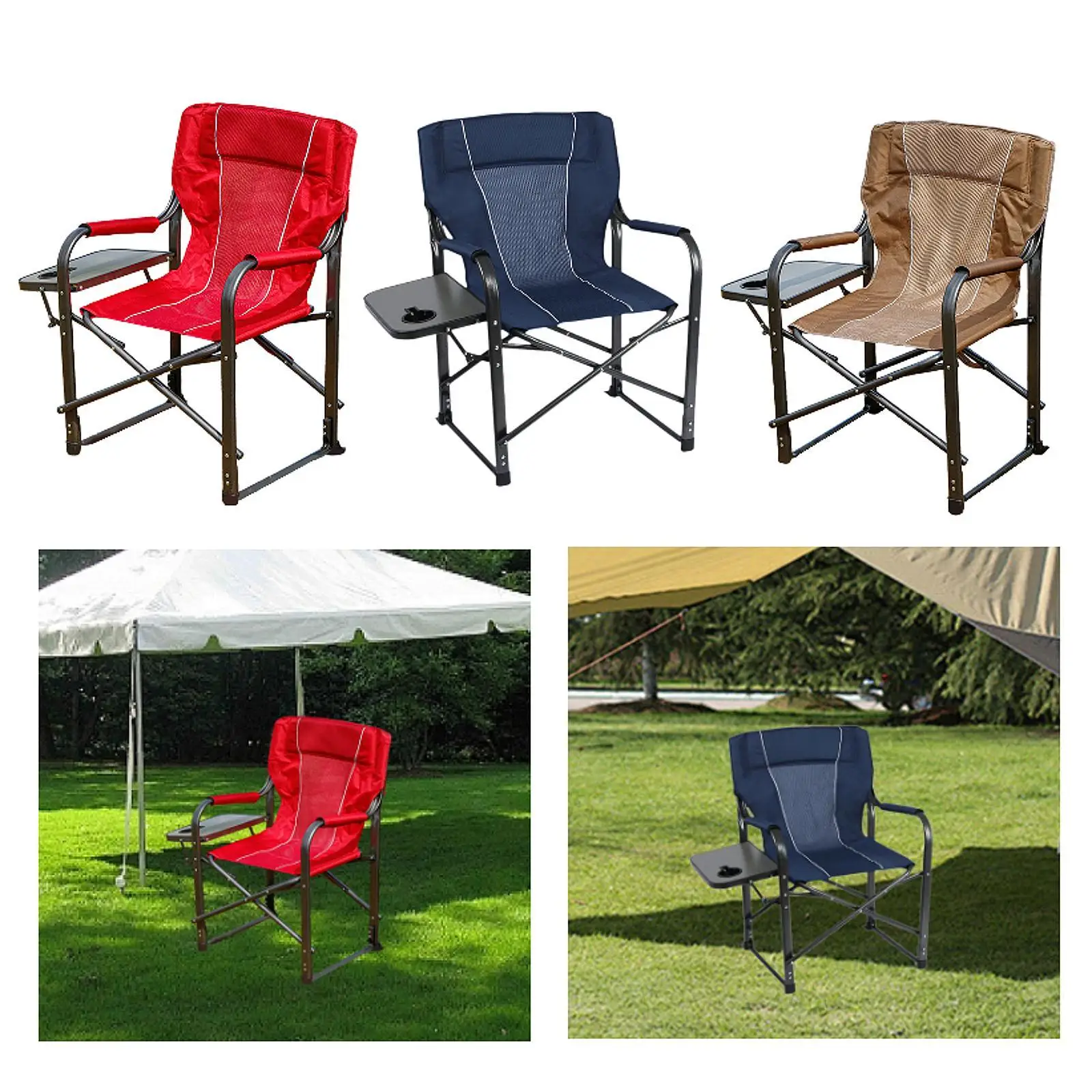 Camping Directors Chair Foldable Sturdy Lightweight Camp Chair Portable Folding Chair for Sports Lawn Concert Fishing Beach