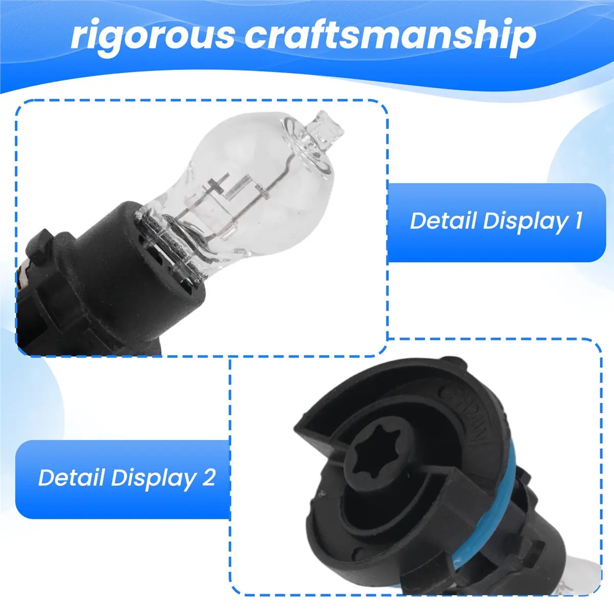 #67K 2Pcs Front Daytime Running Light Bulb with Base for Peugeot Citroen,DRL Light Bulb For Peugeot,(Plastic)