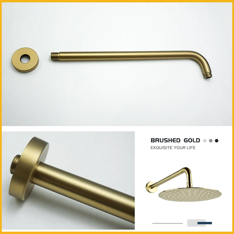 Imagem -04 - Round Stainless Steel Slim Shower Head Pressurizado Rain Shower Head Wall Mounted Braço de Chuveiro Acessórios do Banheiro em 10 em 12 em