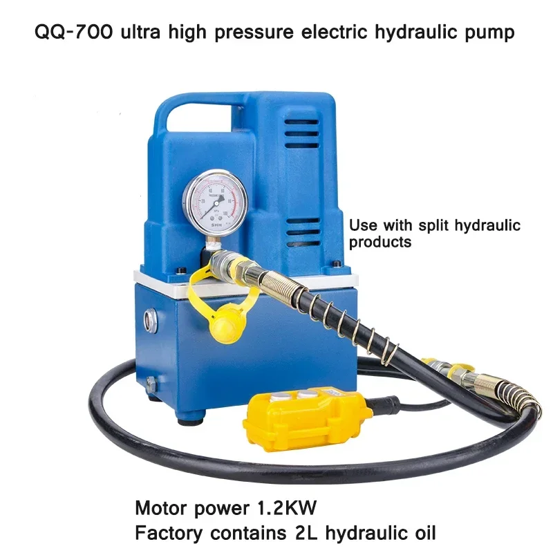 Hot salesHot sales220V Portable Ultra-high Pressure Electric Oil Pump With Solenoid Valve Hydraulic Press Station QQ-700 Electri