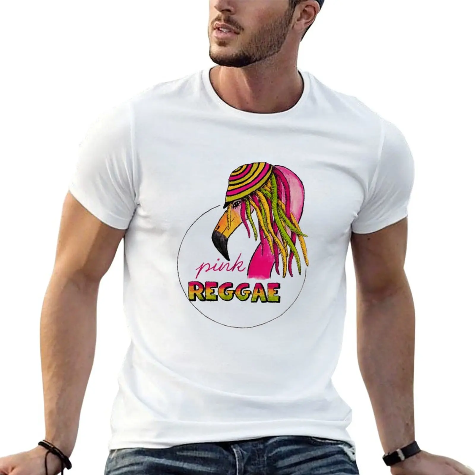 Pink Reggae T-Shirt Casual Breathable Short Sleeve Top