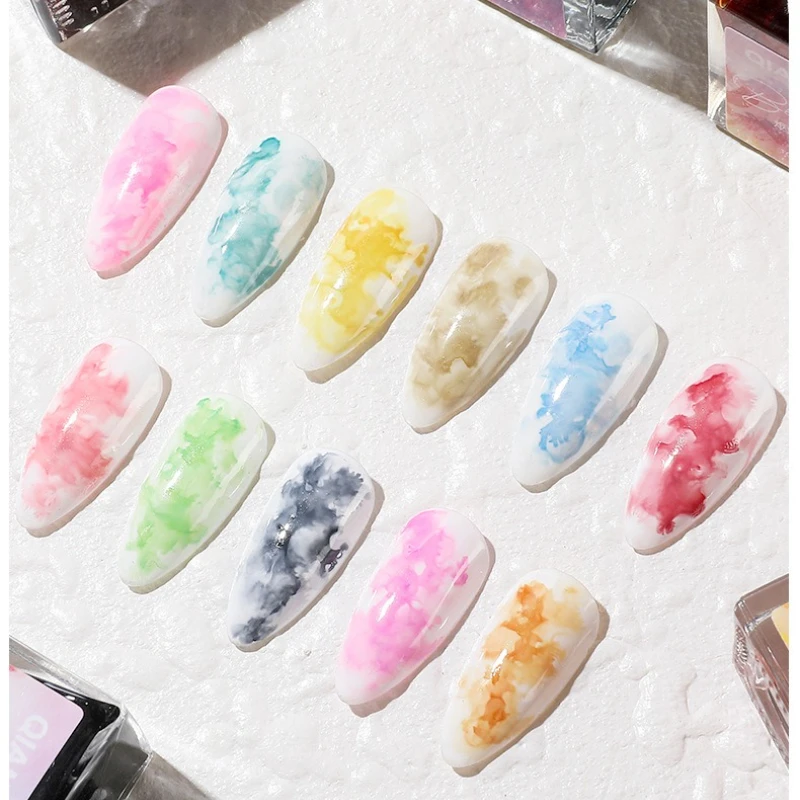 

11Colors 15ml Blossoming Gel UV LED Soak Off Nail Art Polish Spreading Effect Watercolor Marble Nail Polish Gel Varnishes