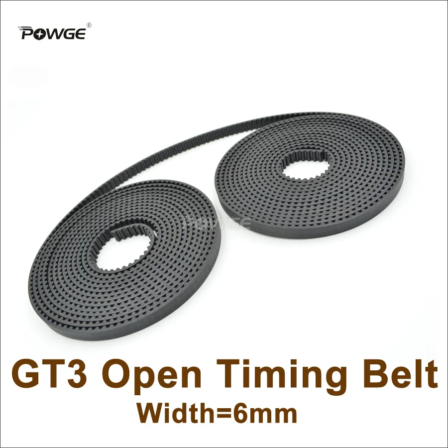 

Ремень ГРМ POWGE 3GT 3MGT W = 6 мм 3KC GT3, резиновый открытый синхронный ремень, подходит для шкива 3GT, аксессуар для 3D-принтера, высокое качество 3GT-6