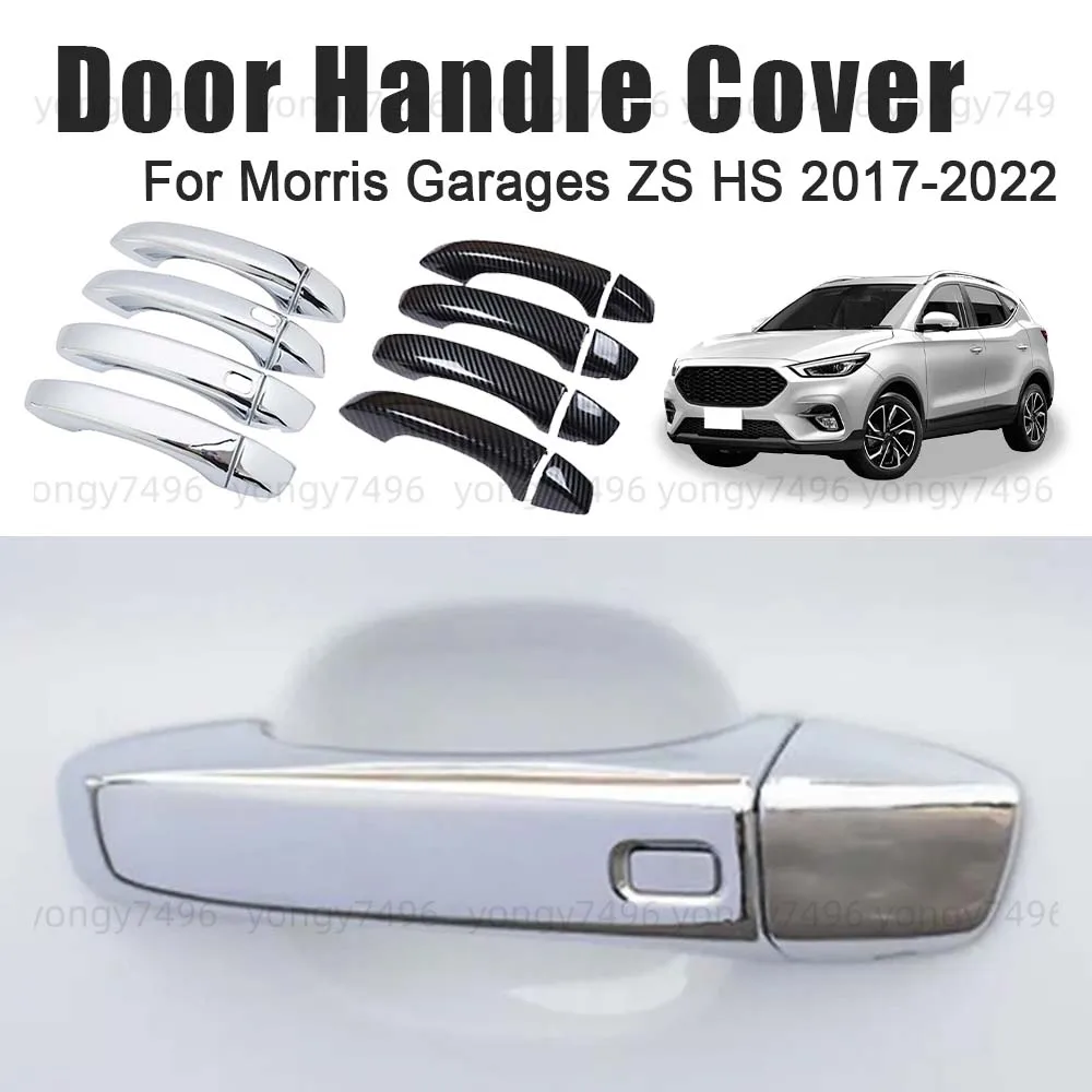 

Car Upgrade Carbon Fiber Glossy Black Door Handle Cover For Morris Garages ZS HS 2017 2018 2019 2020 2021 2022 Cars Accessories