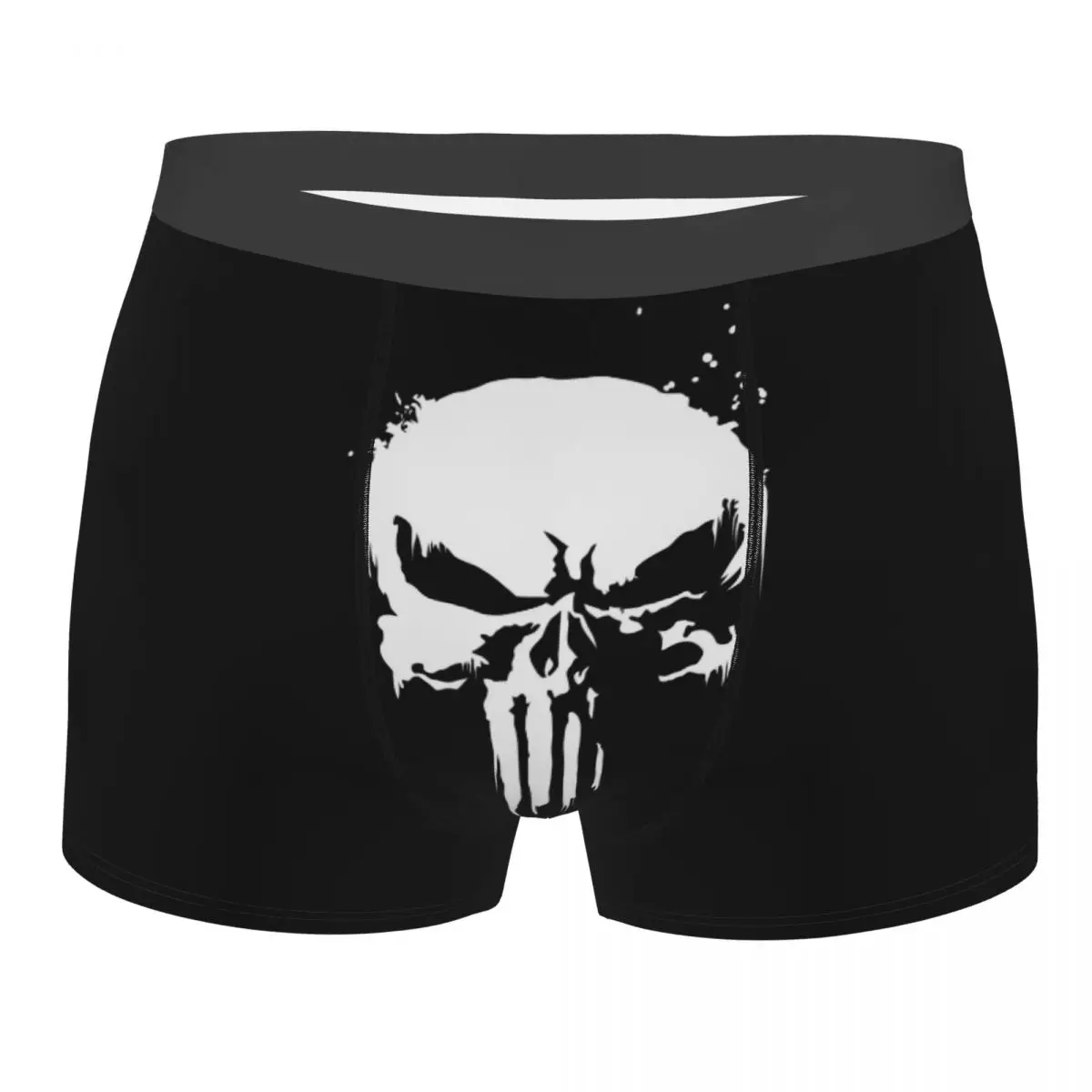

Custom Skeleton Skull Punishers Underwear Men Breathbale Heavy Metal Boxer Briefs