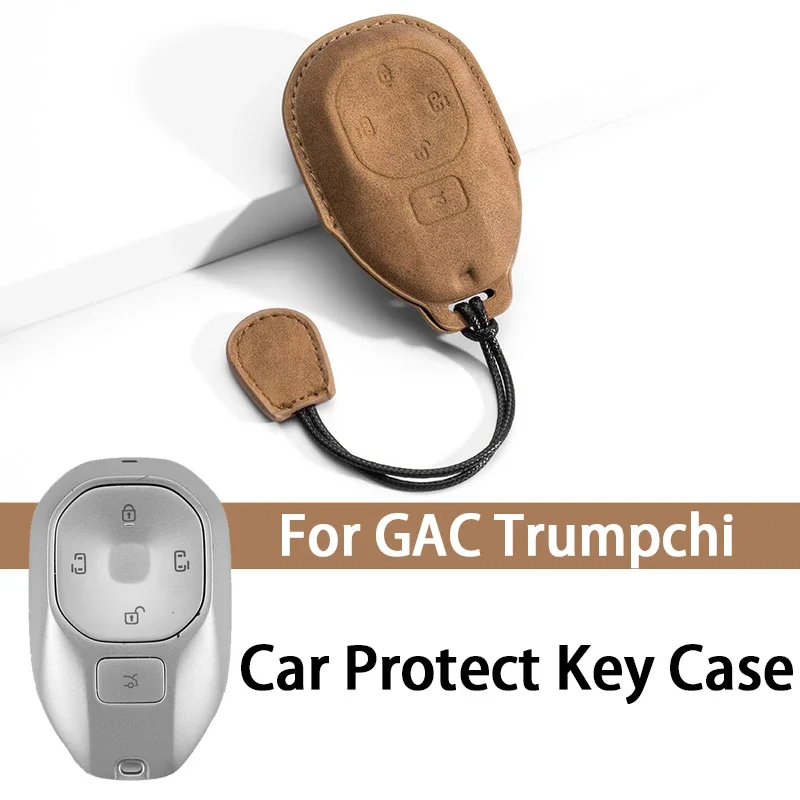Leather Car Smart Key Case Cover For Trumpchi Gs4 Gm8 Ga3 Ga6 Sgs7 Ga4 Gs5 Gs3 Legend Gs8 Car Protect Key Case Garnish Accessory
