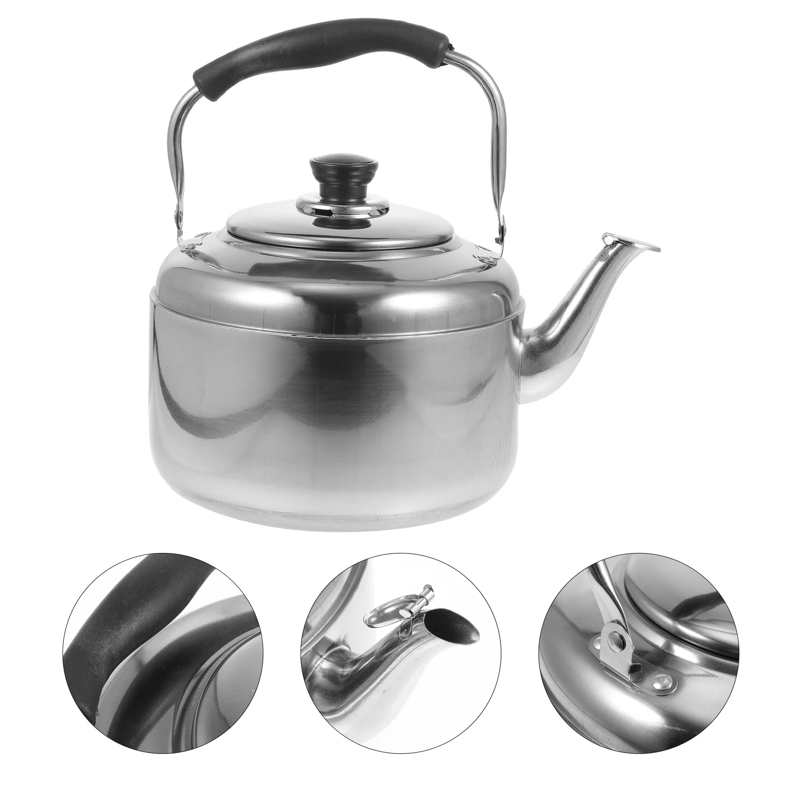 

4L Stainless Steel Heating Water Kettle Whistling Teakettle Large Capacity for Gas Stove Home Use Stainless Steel Teakettle