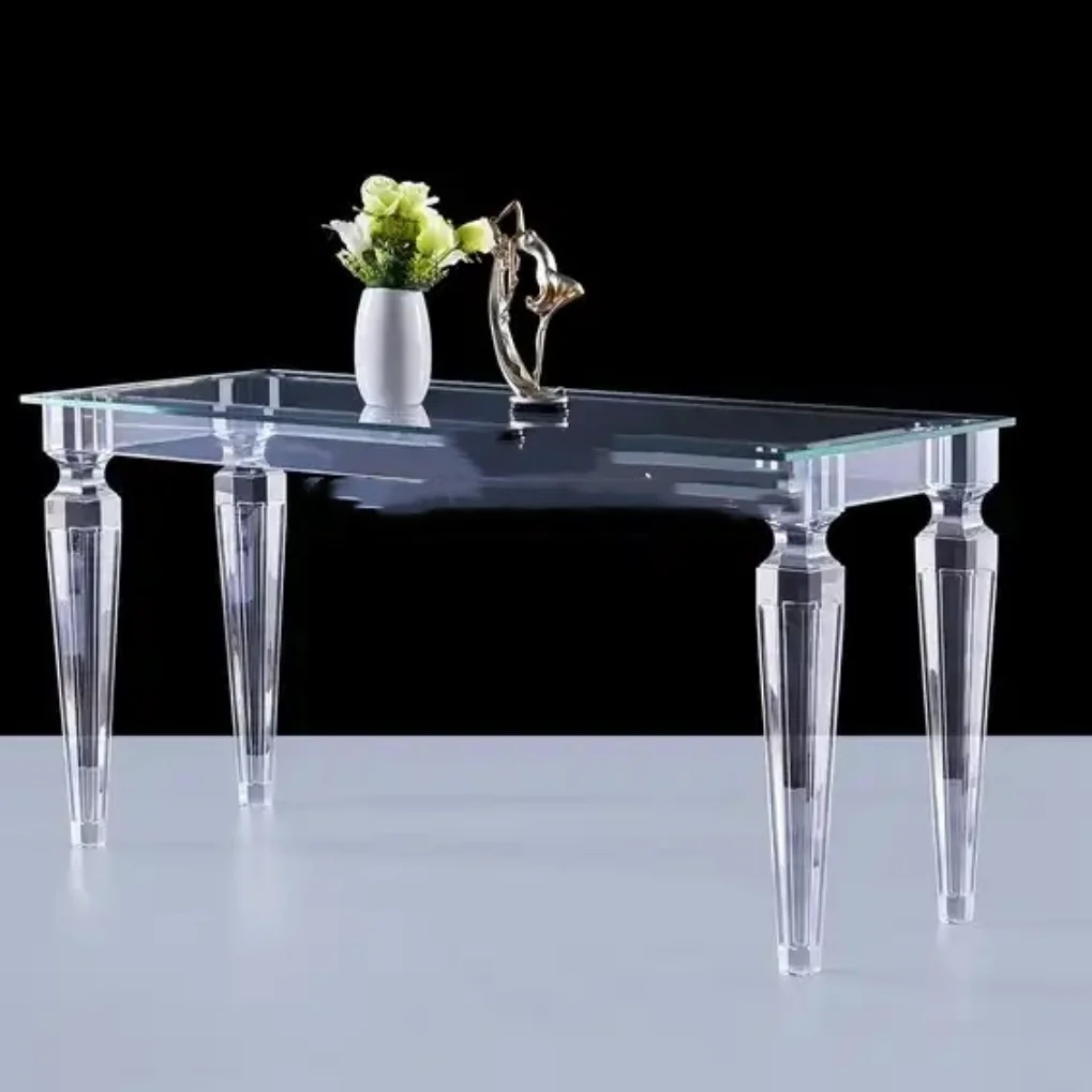 

latest design square shape acrylic dining table acrylic table for wedding event decoration