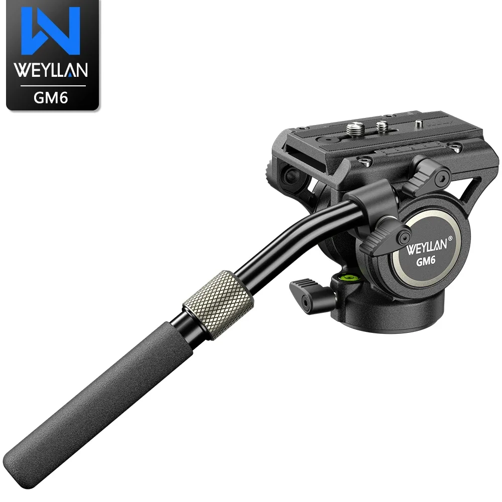 WEYLLAN Video Head Hydraulic Panoramic Head Pan Tilt Fluid Head for Camera Tripod Monopod GM6 Q.R.Plate For Mount Max Load 8kg