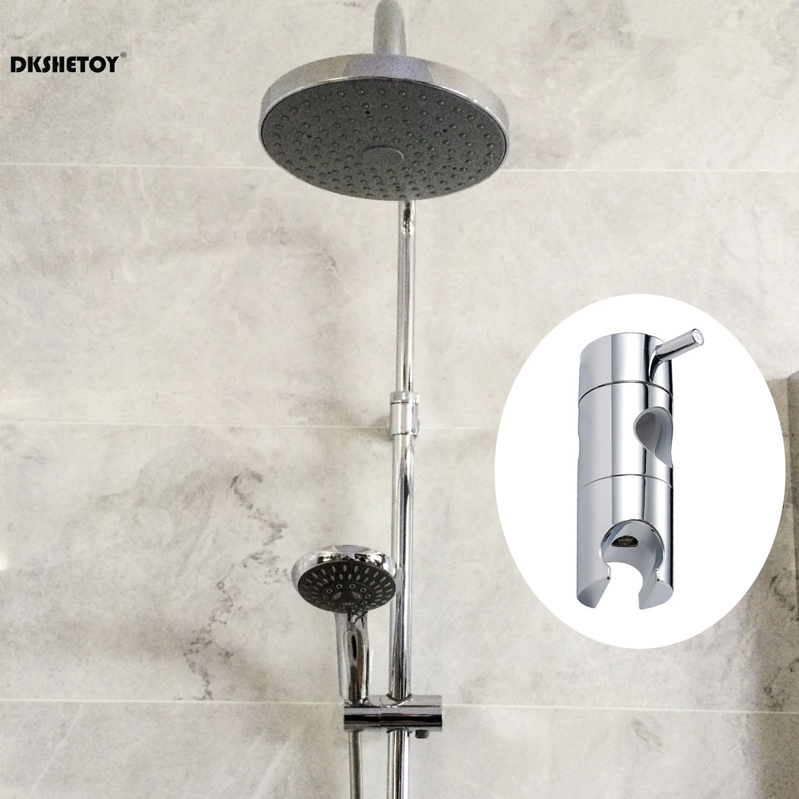 19-25mm Shower Head Holder Clamp Hand Shower Mounting Bracket Arm Adapter Slider Clamp for Household Bathroom Utility Tool