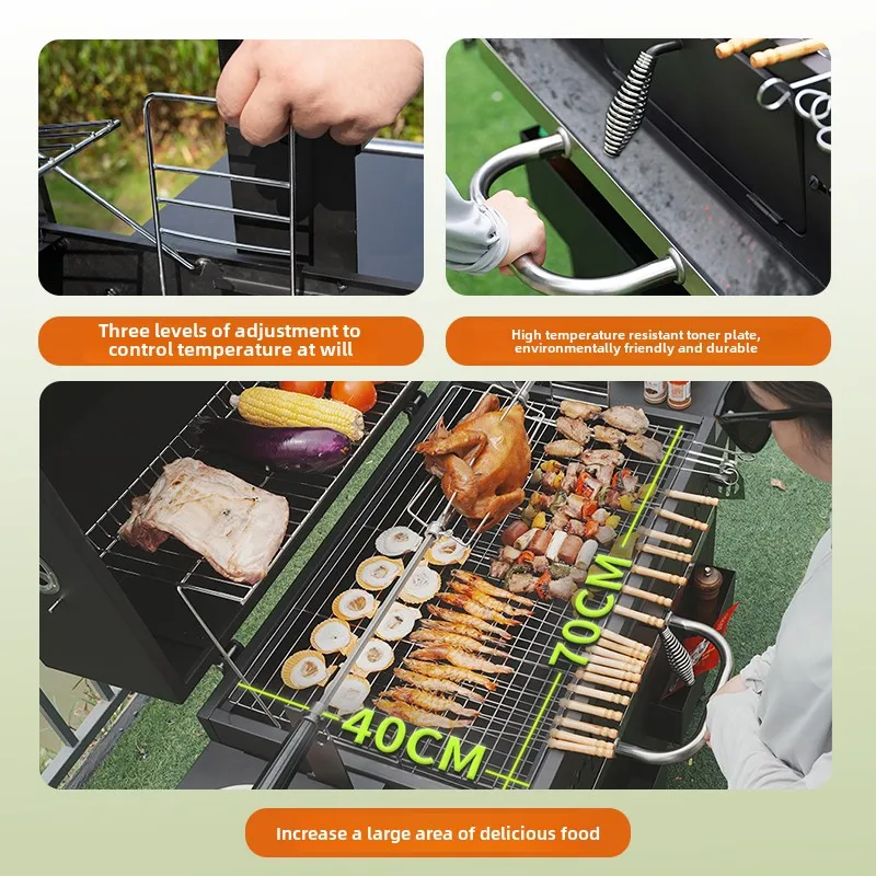 H20-  Stove Outdoor Charcoal Household Full Yard Camping Villa Cast Iron Thickened  Shelf
