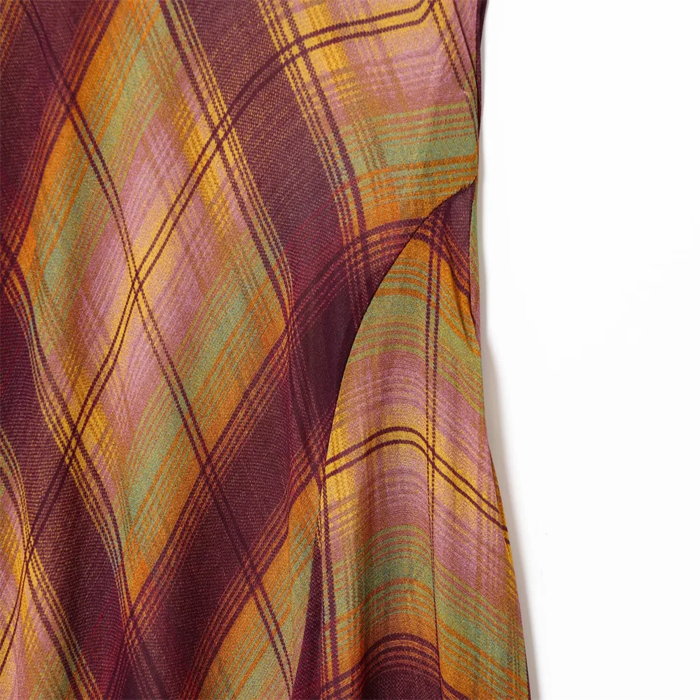 خريف جديد أزياء المرأة سليم صالح تنوعا تنورة طويلة منقوشة #4