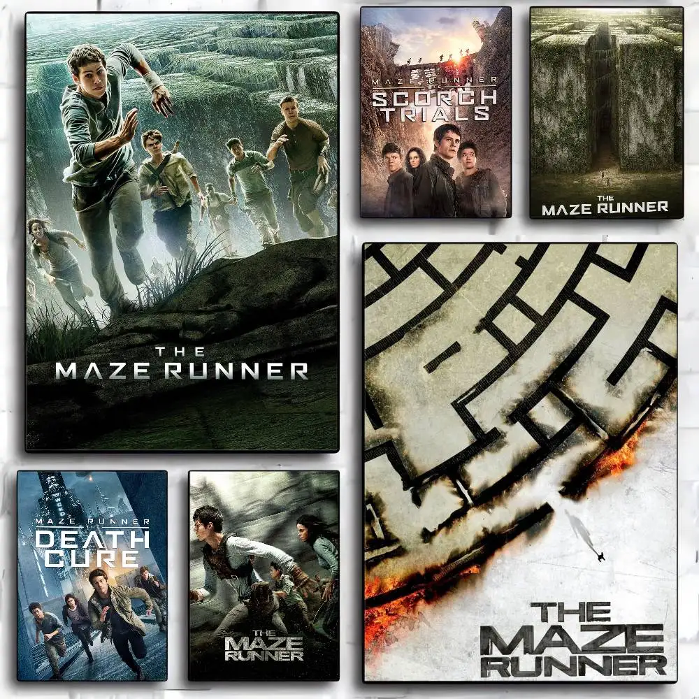 Pósteres de Anime de la serie The Maze Runner, pegatina de pared adhesiva de lujo para decoración de sala de estar y Bar, decoración de pared de habitación