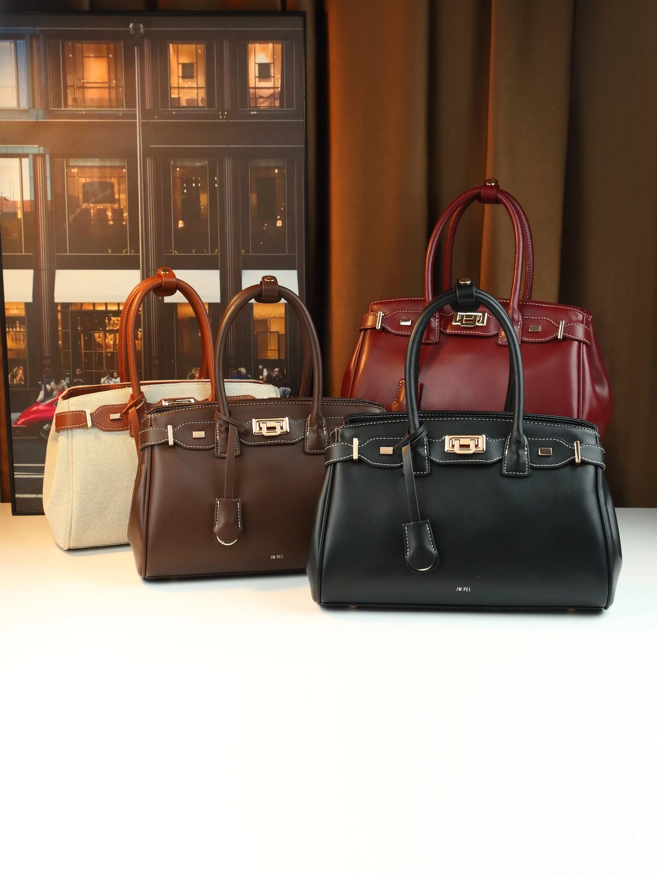 

Foreign-style high-end soft leather platinum bag fashionable commuter women's portable shoulder tote bag