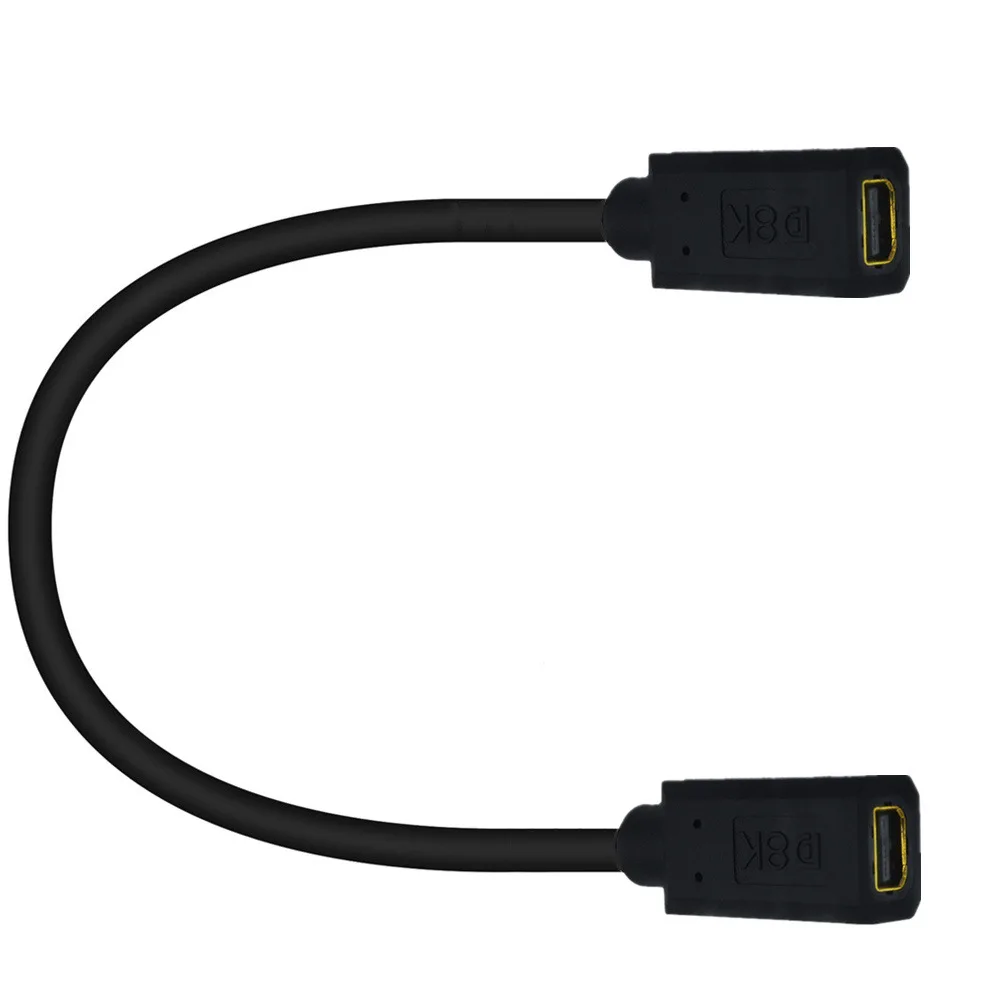 1.4 فولت 8K/60Hz 4K/144Hz دعم ميني ديسبلايبورت أنثى المقبس لوحة جبل إلى ميني ديسبلايبورت أنثى تمديد كابل-0.3 متر
