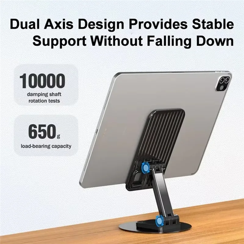 B50B-محمول 360 ° دوران حامل الهاتف اللوحي ارتفاع قابل للتعديل سطح المكتب كسول حامل ABS سبائك الألومنيوم قوس #2
