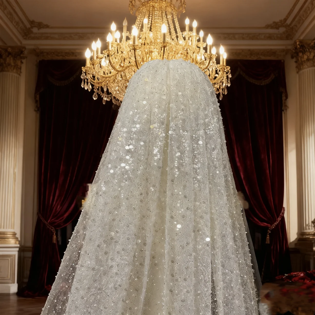 3M 2m 1m Length Pearls Wedding Veil Sequined 1T Bridal Veil Bling Bling Bride Veil Bridal Party Veils With Comb Customized