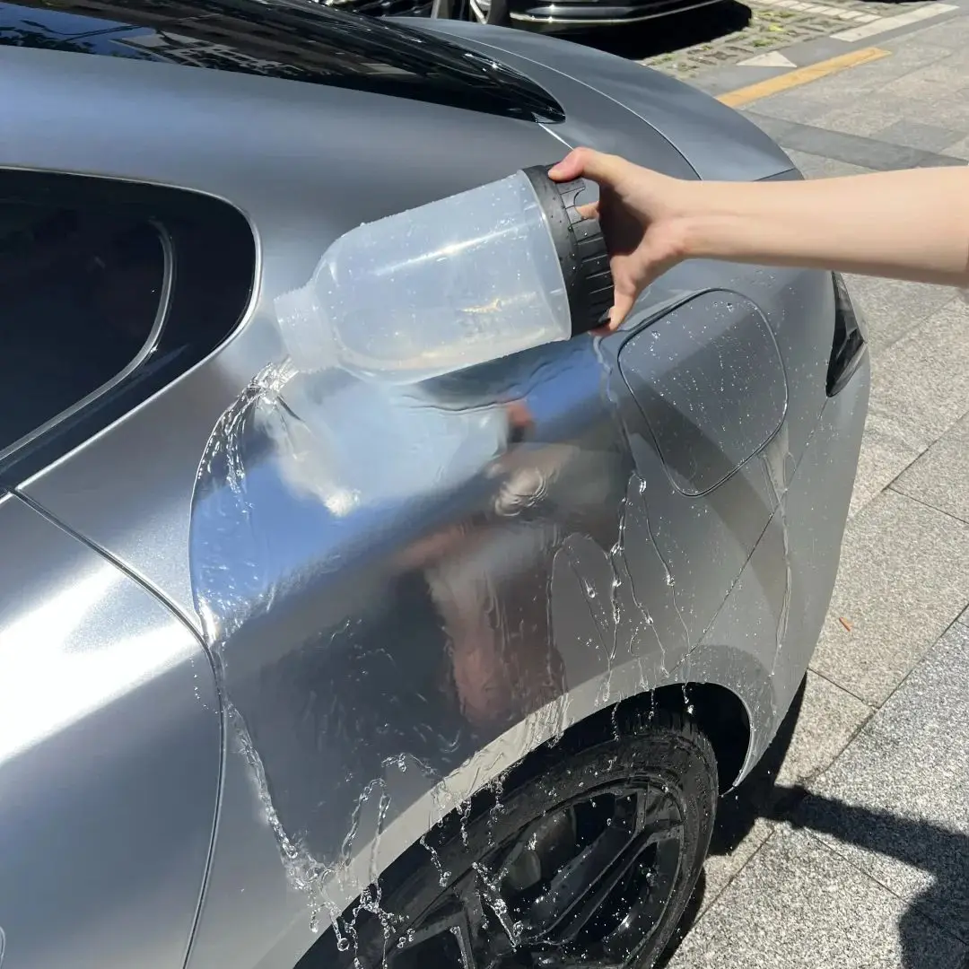 

Alexandria silver wrapping film Change Color exposed to water satin Silver Chrome car wrap vinyl body Air Release Bubble Free