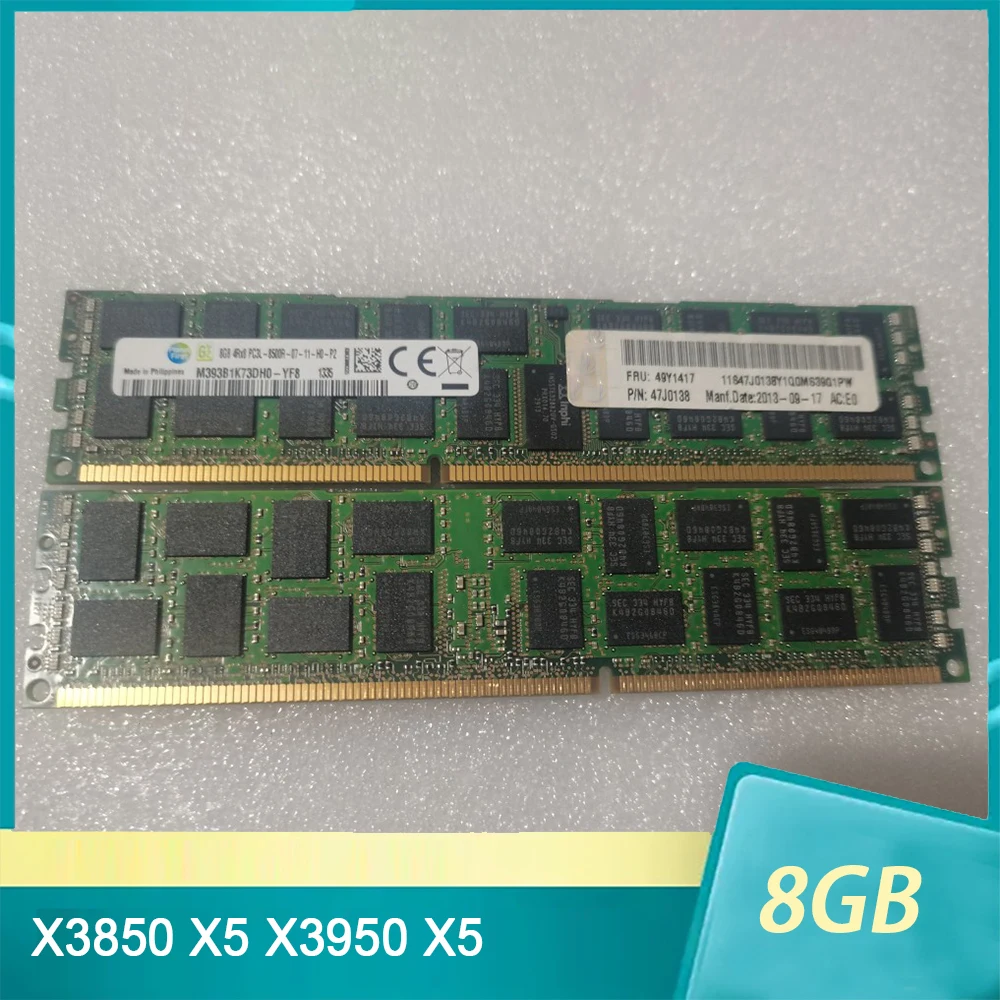 1 Pcs For IBM RAM X3850 X5 X3950 X5 8GB 8G 4RX8 1066 DDR3L PC3L-8500R ECC 49Y1399 49Y1417 47J0138 Server Memory