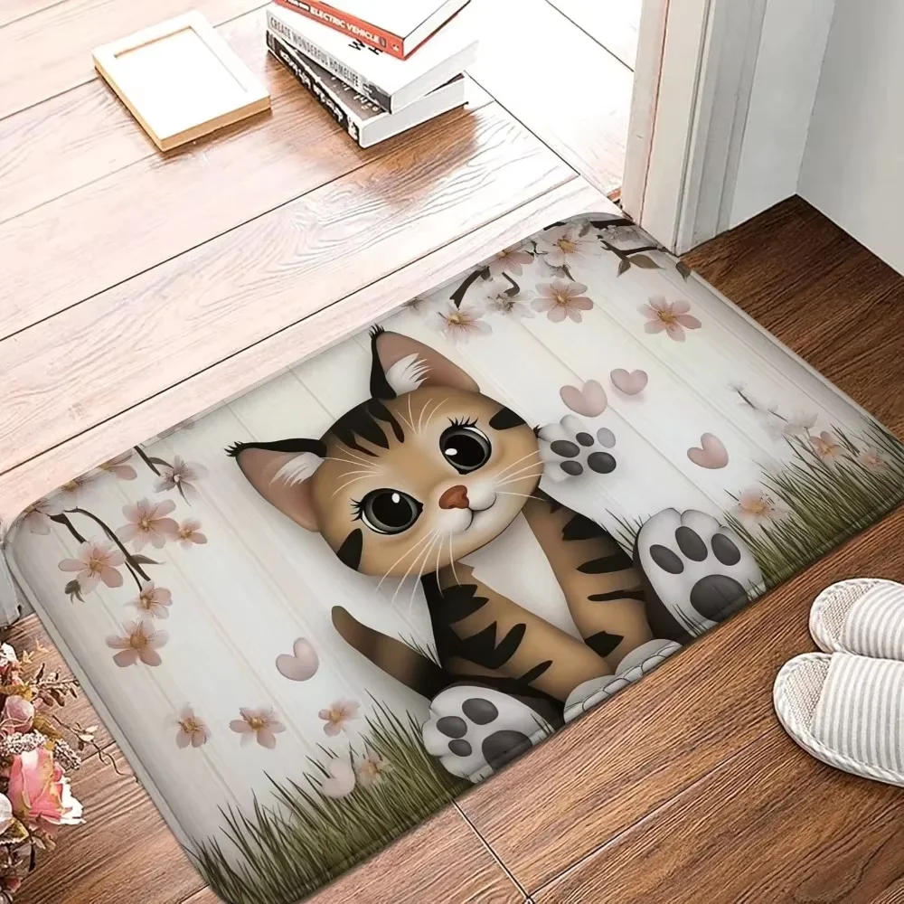 Kitten Themed Door Mat Rugs Anti Slip Best Home Decorations Can Be Placed At The Entrance of The Bathroom or Bedroom Kitchen Mat