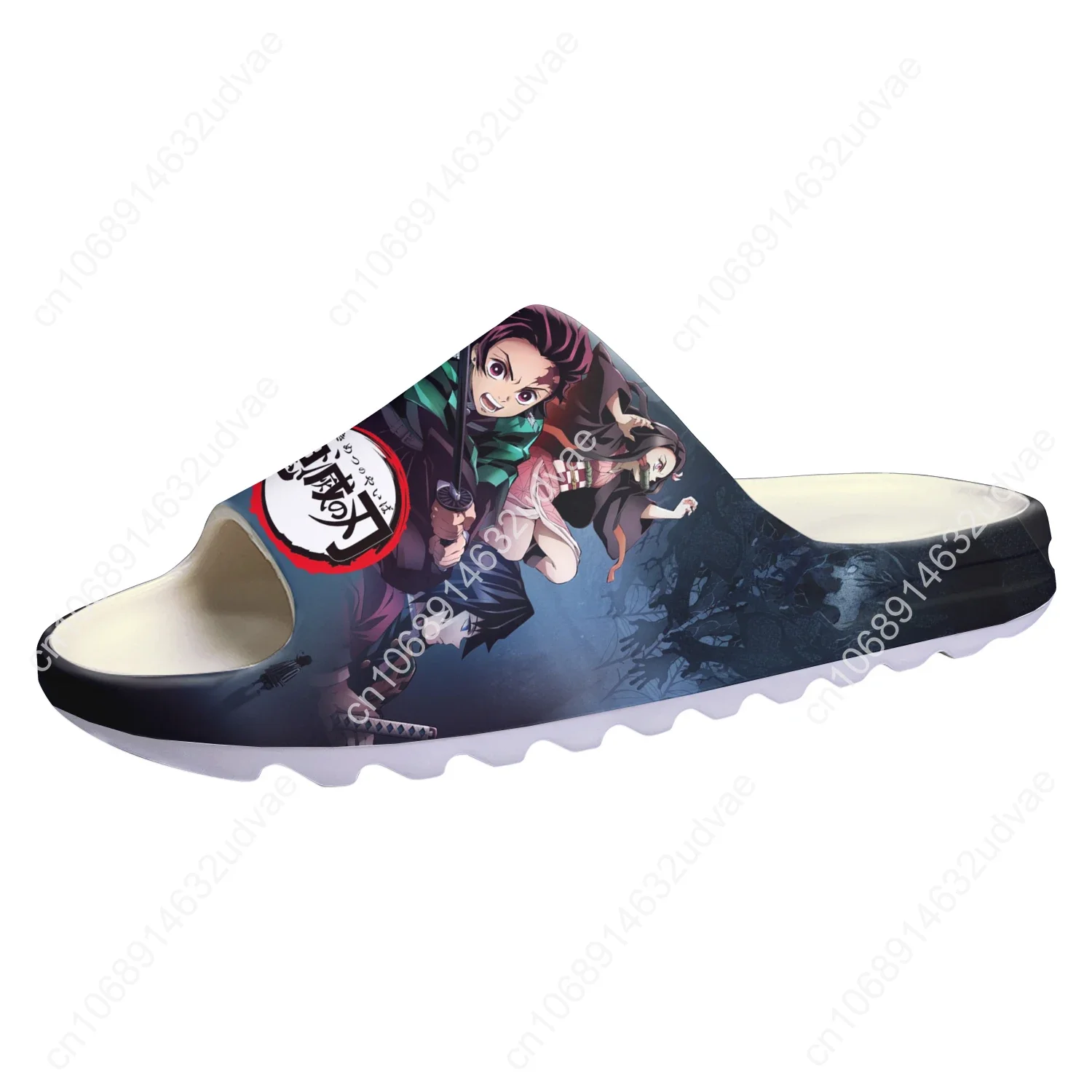 Demon Slayer Kimetsu No Yaiba Anime Soft Sole Sllipers Mens Womens Teenager Sandals Tanjirou Nezuko Custom Step On Water Shoes